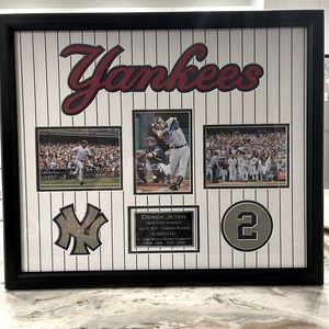 Derek Jeter 3000th hit. Custom framed.